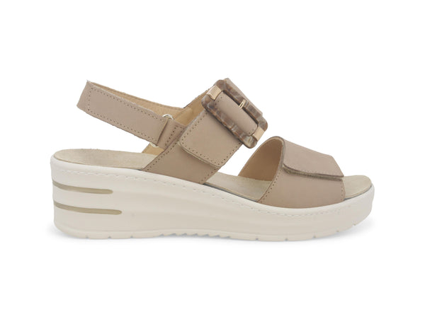 Melluso Sandali Predisposti Plantare Estraibile 3 Strappi Pelle Beige Corda 019227-233777